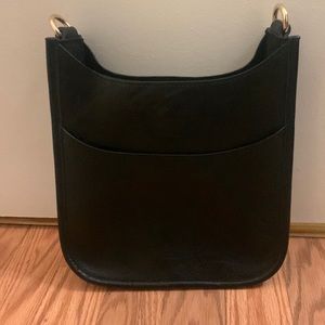 Black ahdorned vegan leather bag